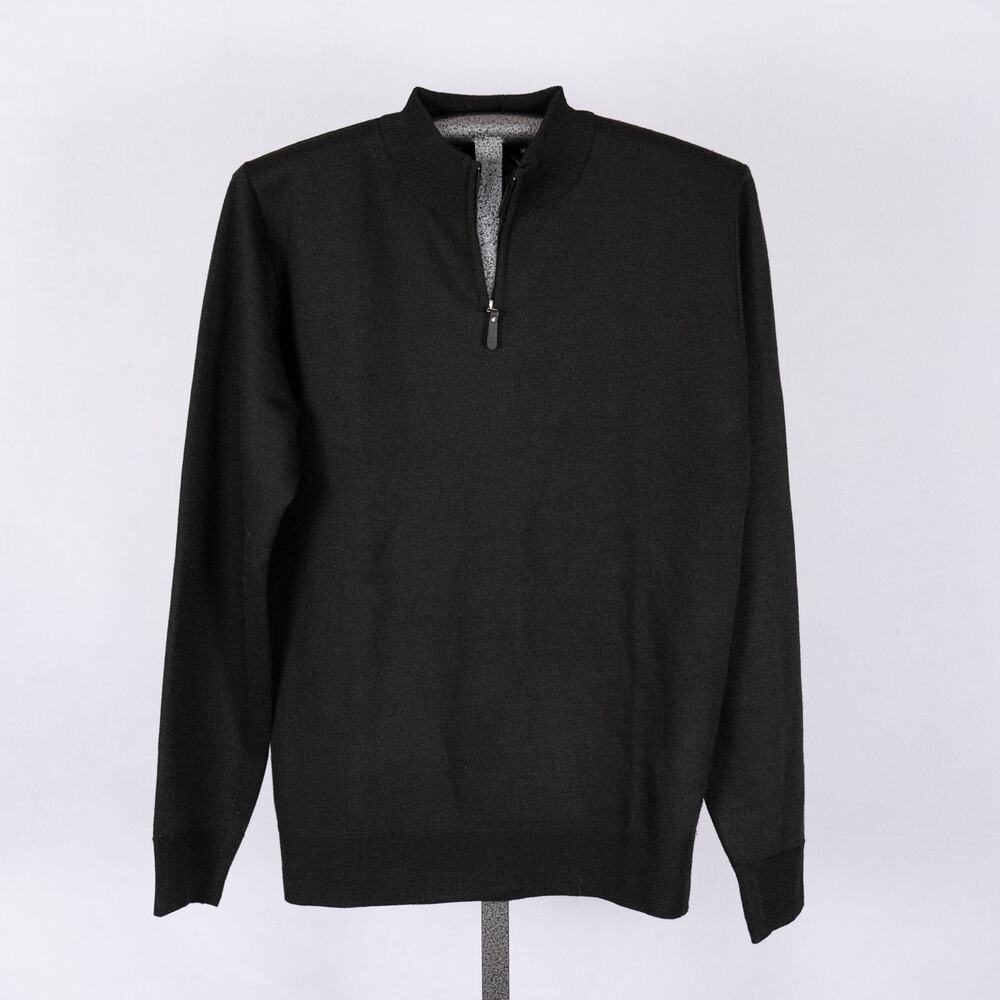 NEW Marx & Dutch Collection 1/4 Zip Pullover Sweater Black Men's Size MEDIUM
